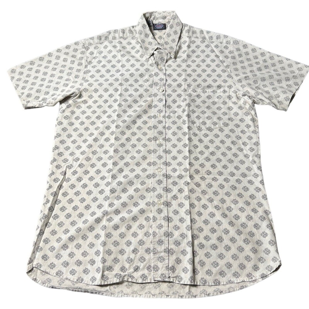 Maui Trading Company All Over Print Tan Hawaiian Summer Shirt Men’s Size M